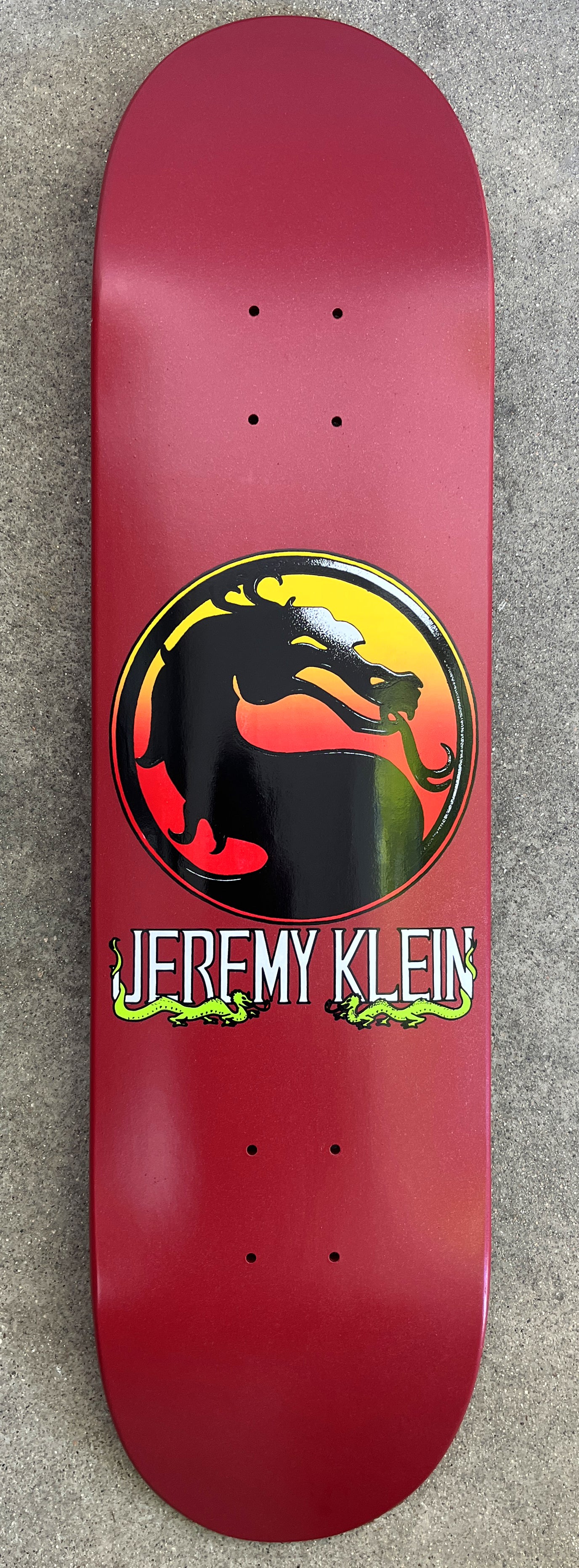 SIGNED jeremy klein dragon 8.0 X 31.75 HAND SCREENED CRIMSON METALLIC RED