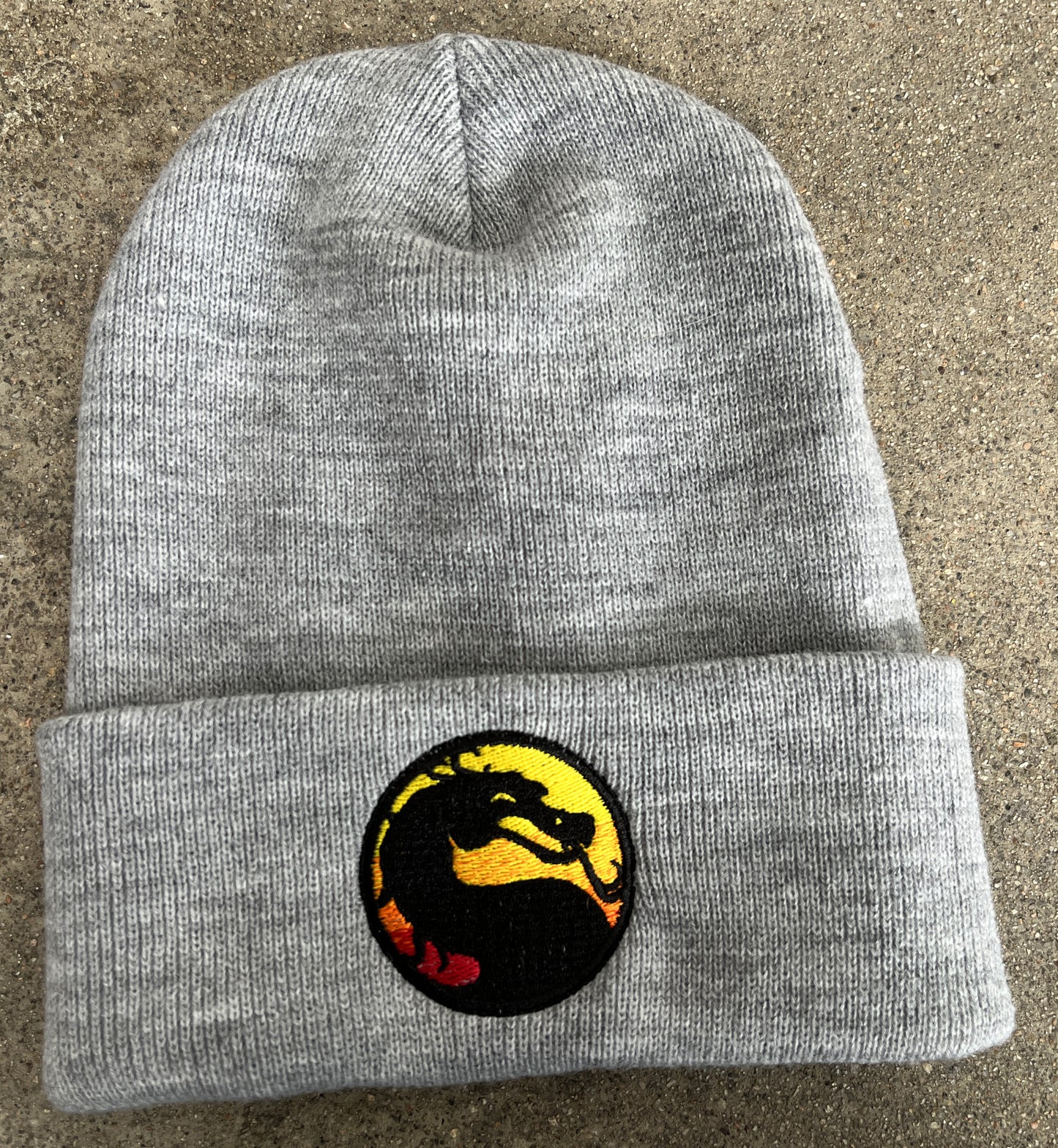 dragon embroidered beanie - GREY