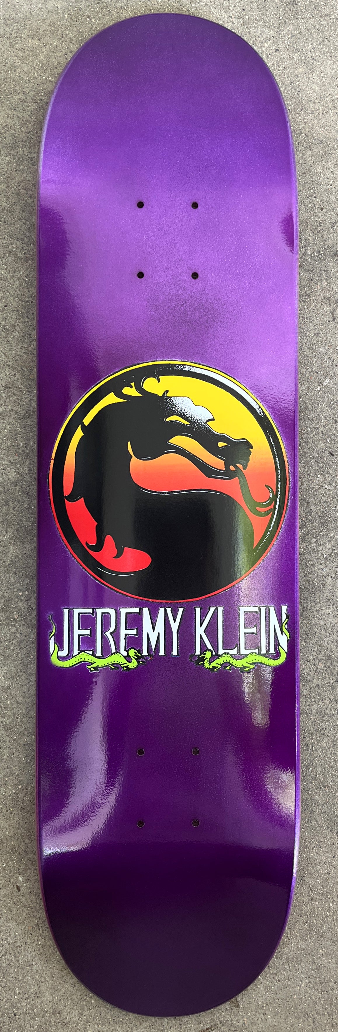 SIGNED jeremy klein dragon 8.0 X 31.75 HAND SCREENED ANODIZED PURPLE