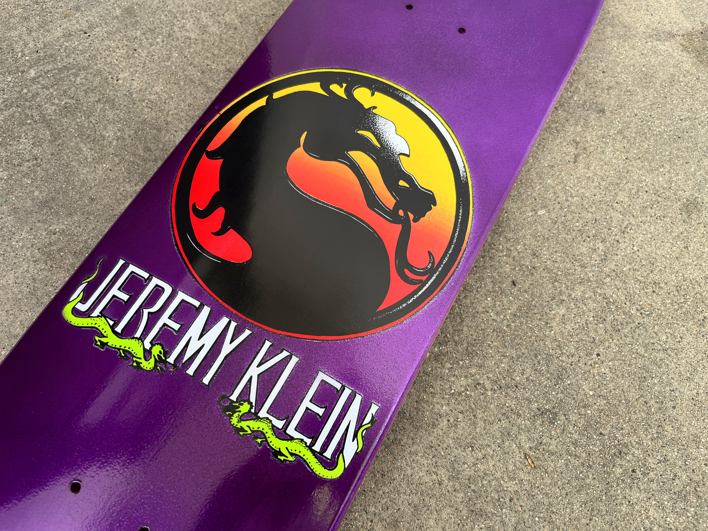 SIGNED jeremy klein dragon 8.0 X 31.75 HAND SCREENED ANODIZED PURPLE