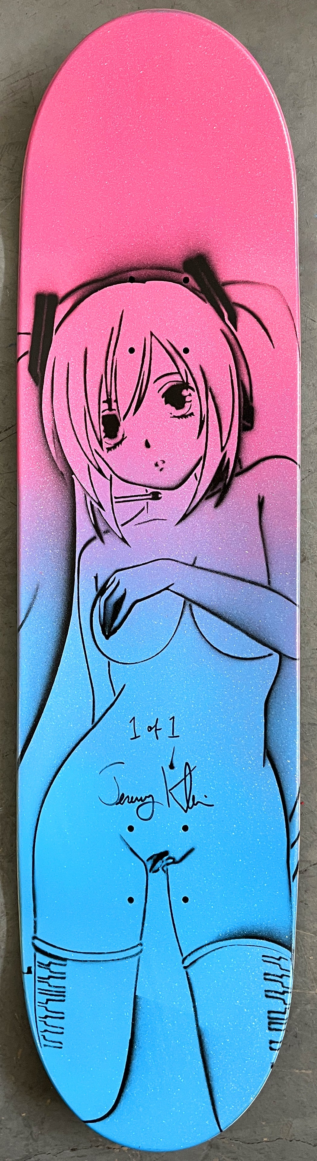 1 OF 1 SIGNED HAND PAINTED hatsune PURPLE SPARKLE