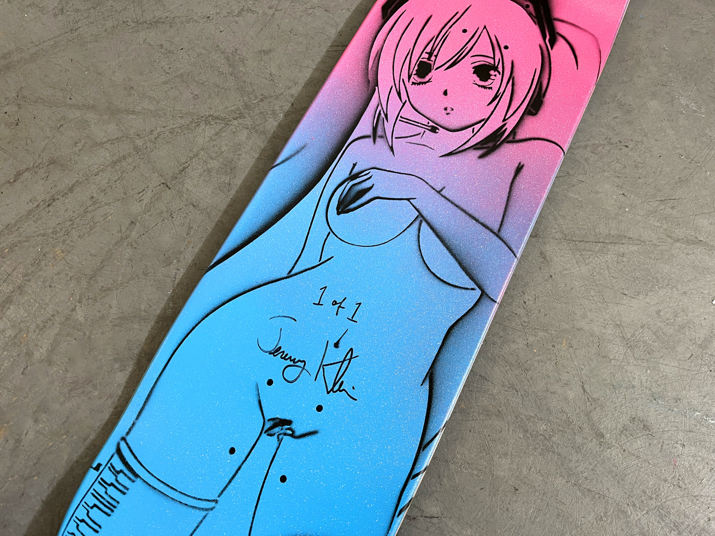 1 OF 1 SIGNED HAND PAINTED hatsune PURPLE SPARKLE