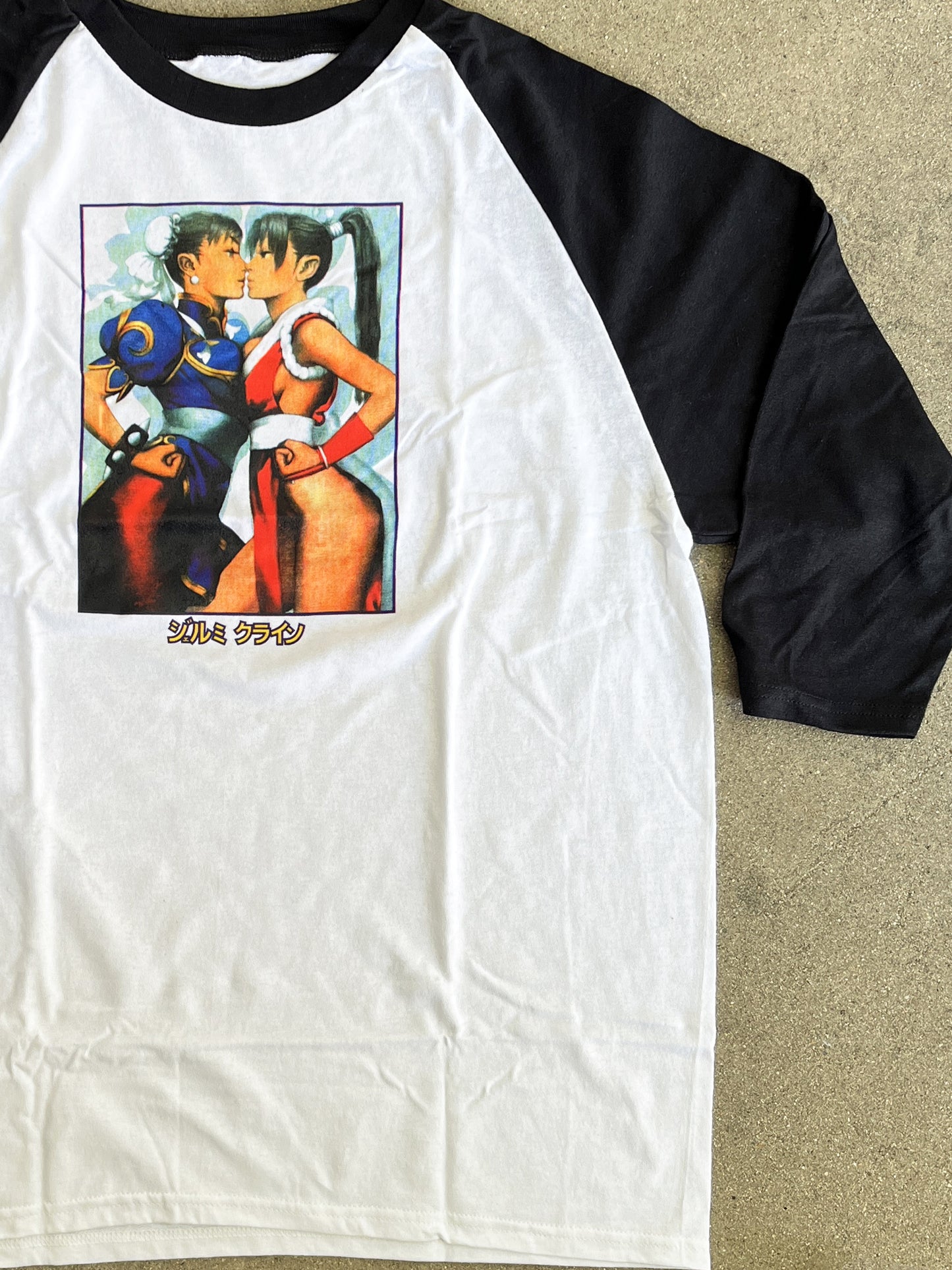 chun vs. mai RAGLAN t-shirt -WHITE/BLACK