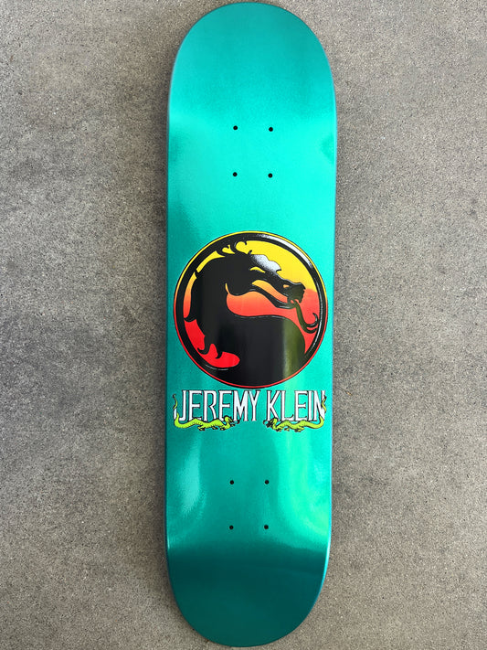 SIGNED jeremy klein dragon 8.0 X 31.75 HAND SCREENED ANODIZED AQUA