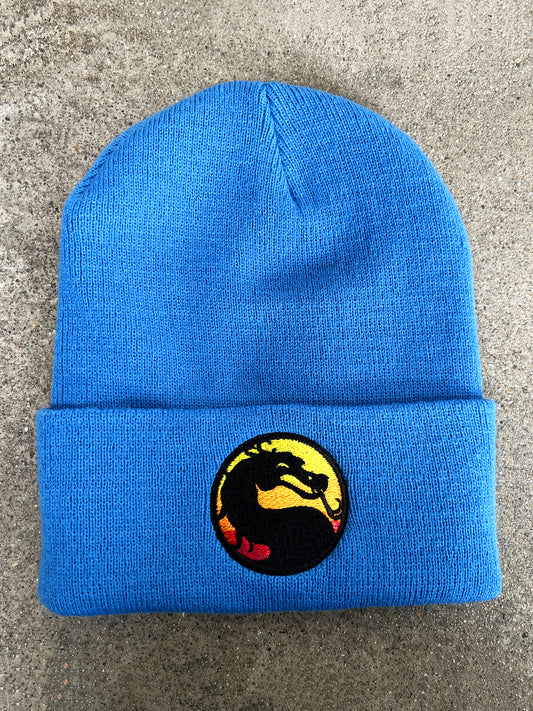 dragon embroidered beanie - BLUE