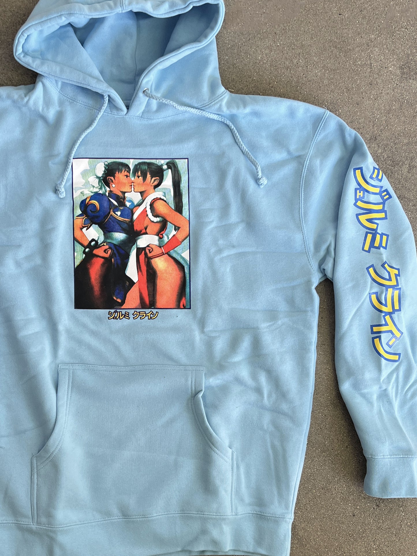 chun vs. mai hooded sweatshirt - LIGHT BLUE