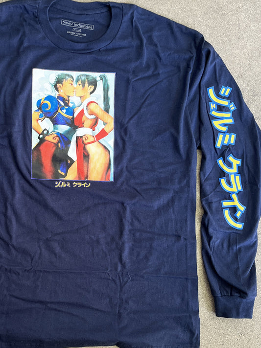 chun vs. mai LONG SLEEVE t-shirt - NAVY BLUE