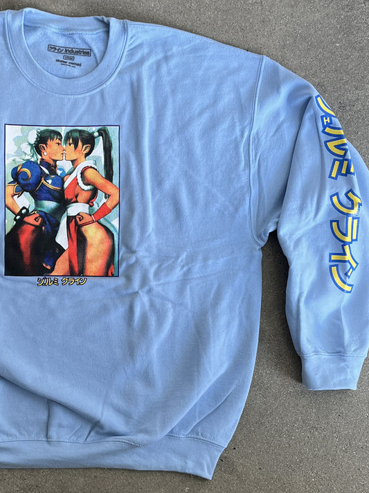 chun vs. mai crew sweatshirt - LIGHT BLUE