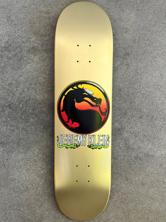 SIGNED jeremy klein dragon 8.0 X 31.75 HAND SCREENED METALLIC GOLD