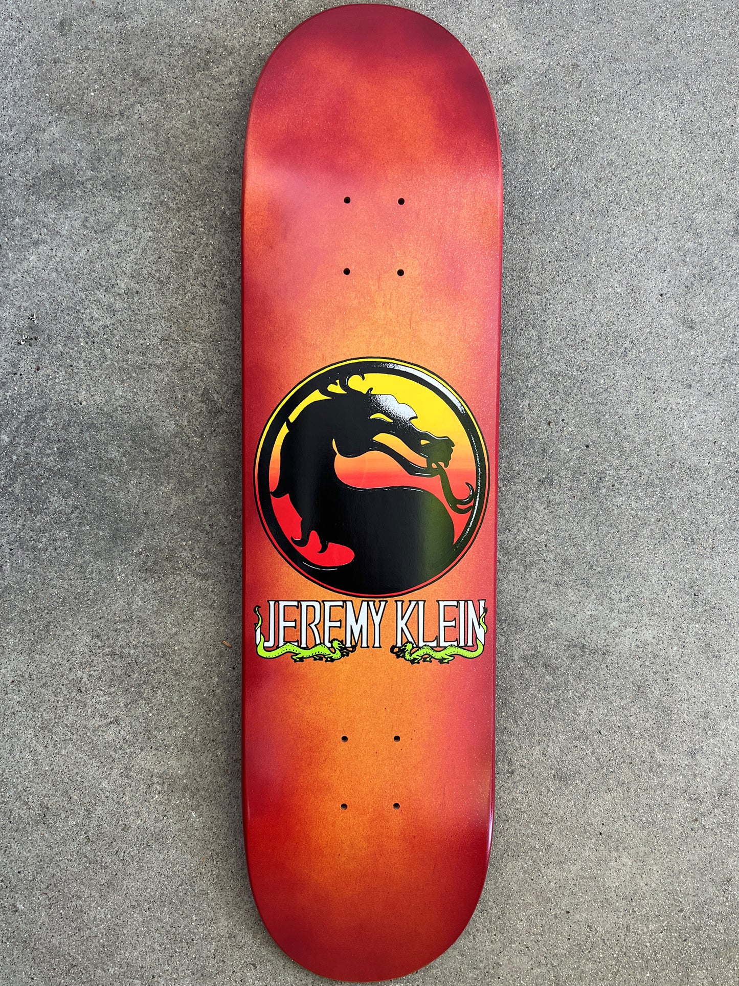 SIGNED jeremy klein dragon 8.0 X 31.75 HAND SCREENED 1 0F 1 FLAME