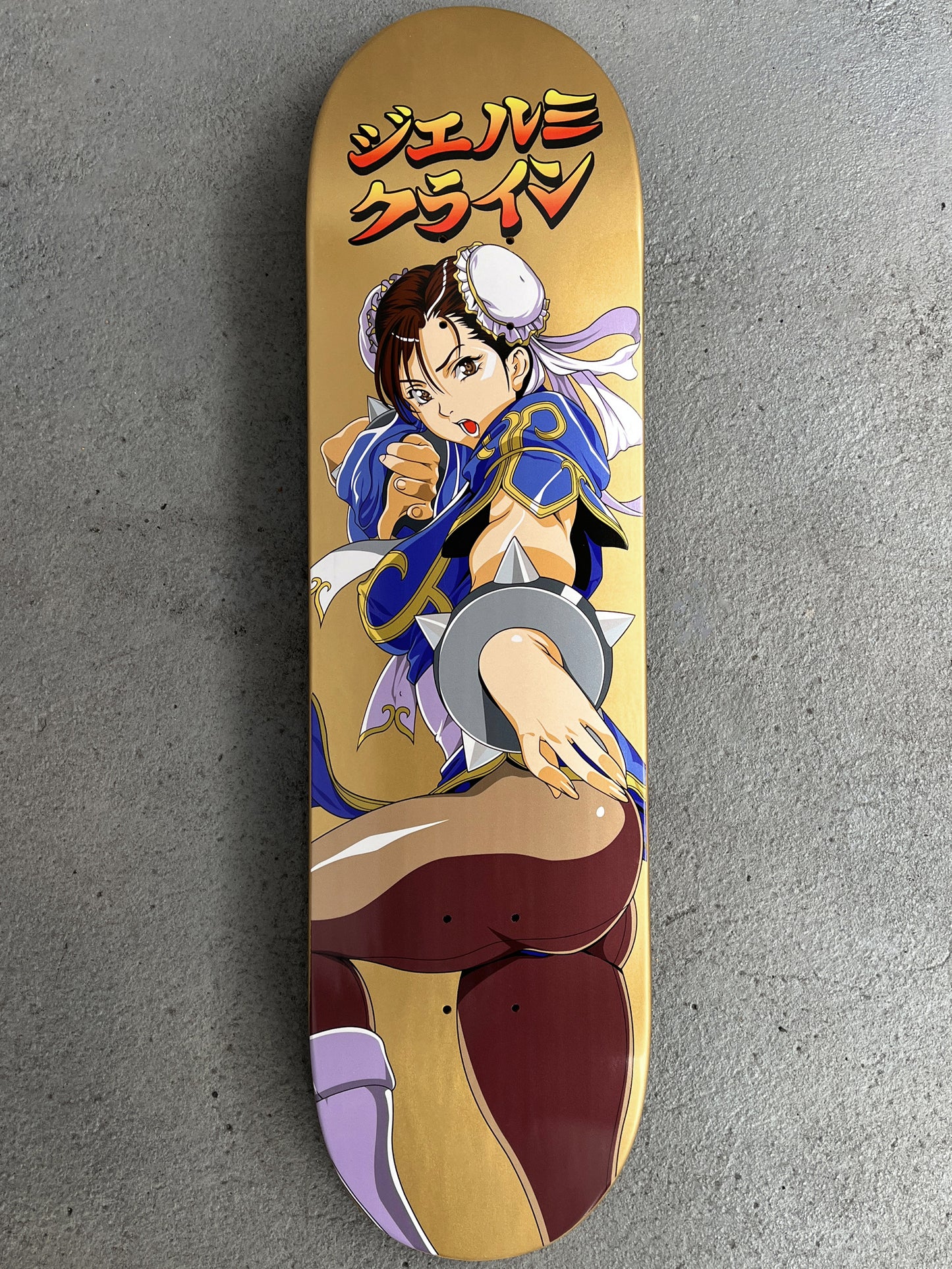 SIGNED chun li 2 METALLIC GOLD DIPPED 8.25 X 32