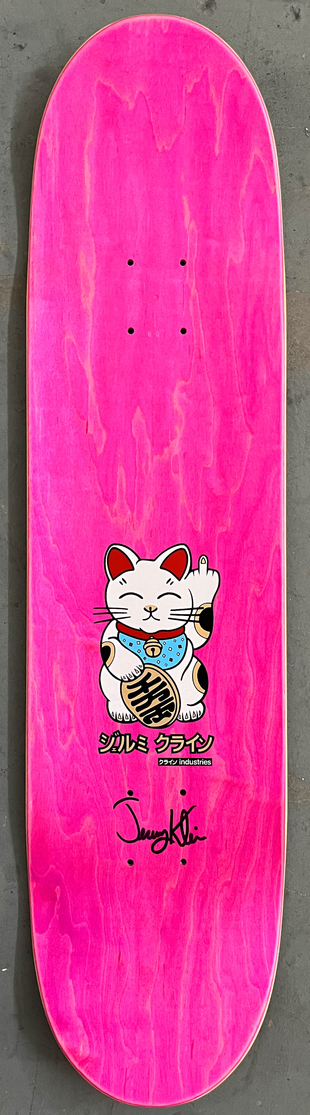 SIGNED HAND SCREENED unlucky cat MATTE BLACK 8.0 X 31.75
