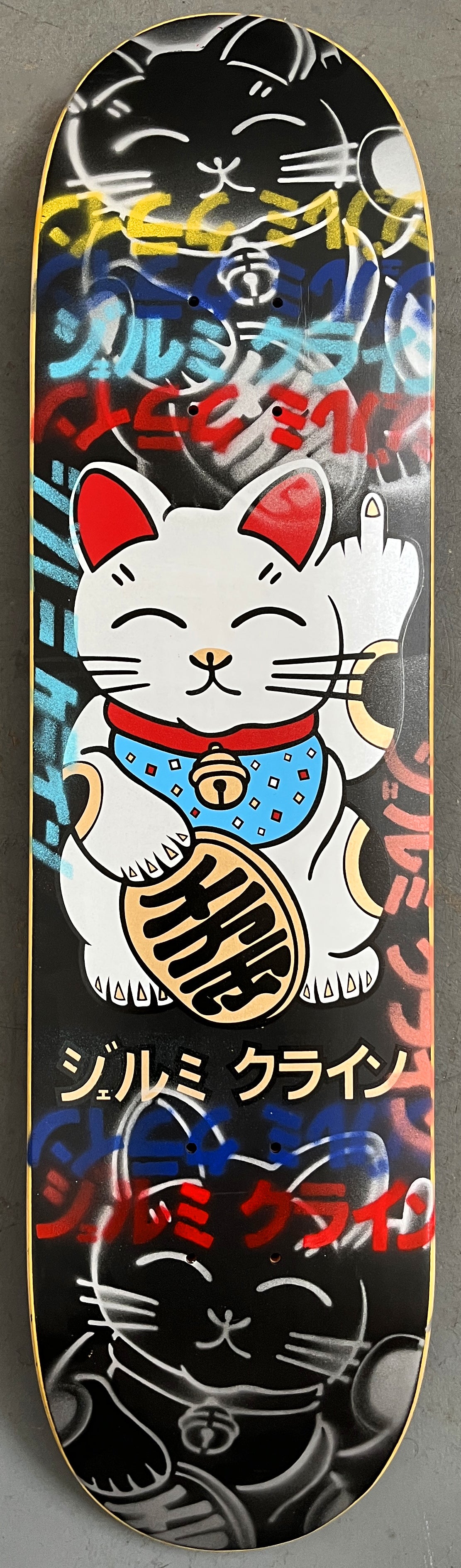 unlucky cat MATTE BLACK 8.0 X 31.75 MIXED PROCESS 1 OF 1 SIGNED