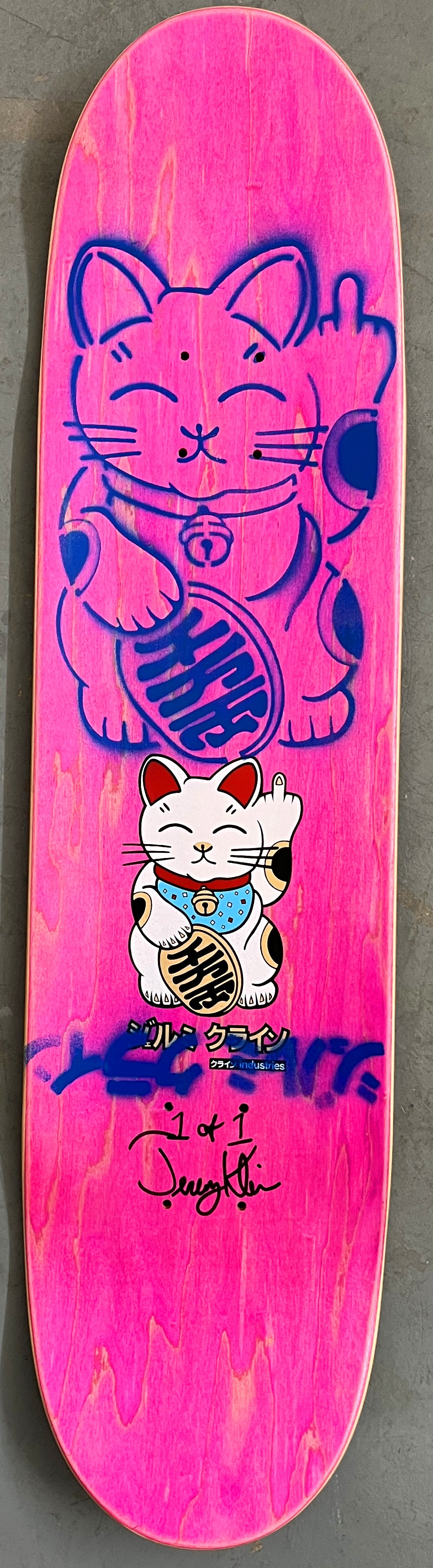 unlucky cat MATTE BLACK 8.0 X 31.75 MIXED PROCESS 1 OF 1 SIGNED