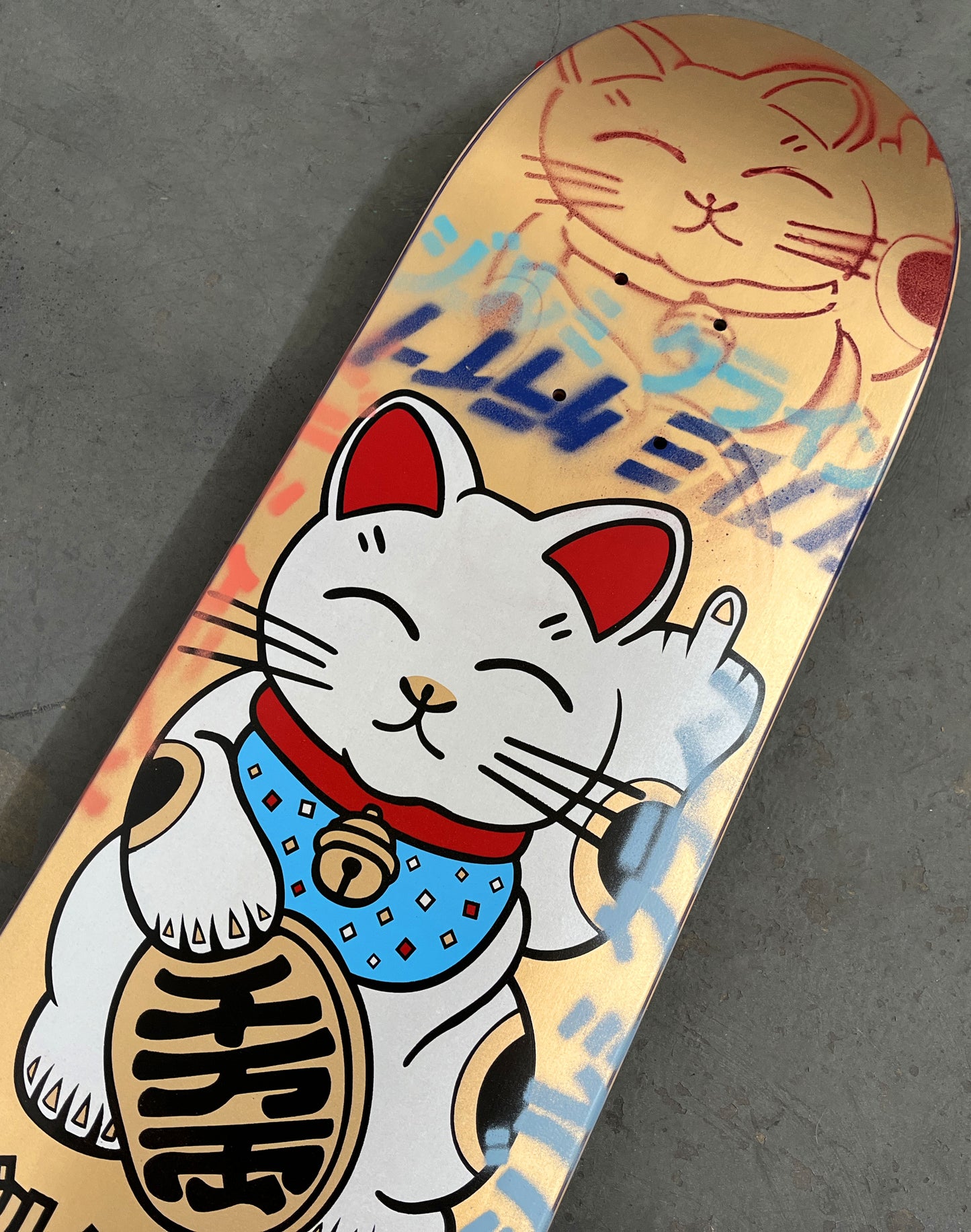 unlucky cat METALLIC GOLD 8.0 X 31.75 MIXED PROCESS 1 OF 1 SIGNED