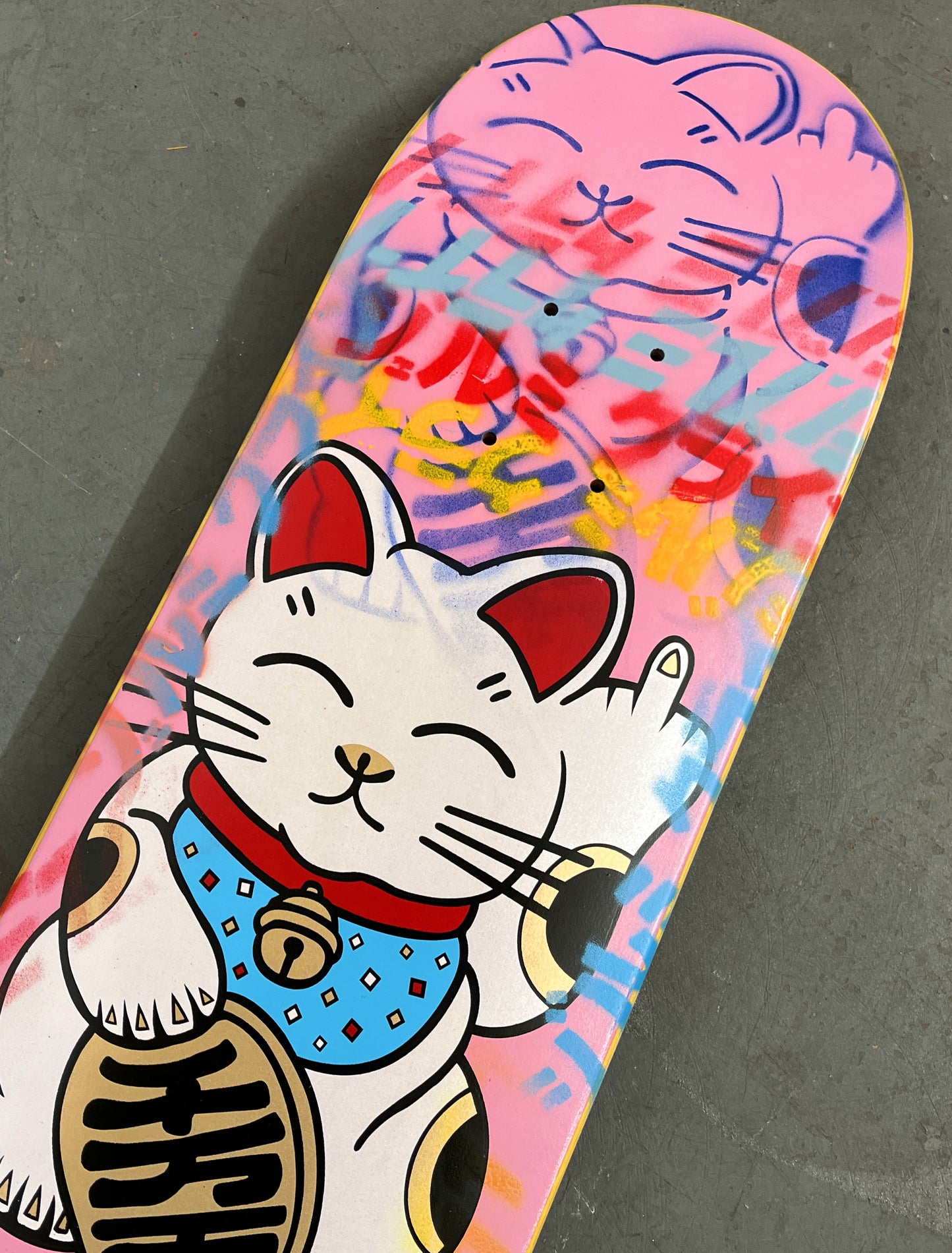 unlucky cat PINK 8.0 X 31.75 MIXED PROCESS 1 OF 1 SIGNED