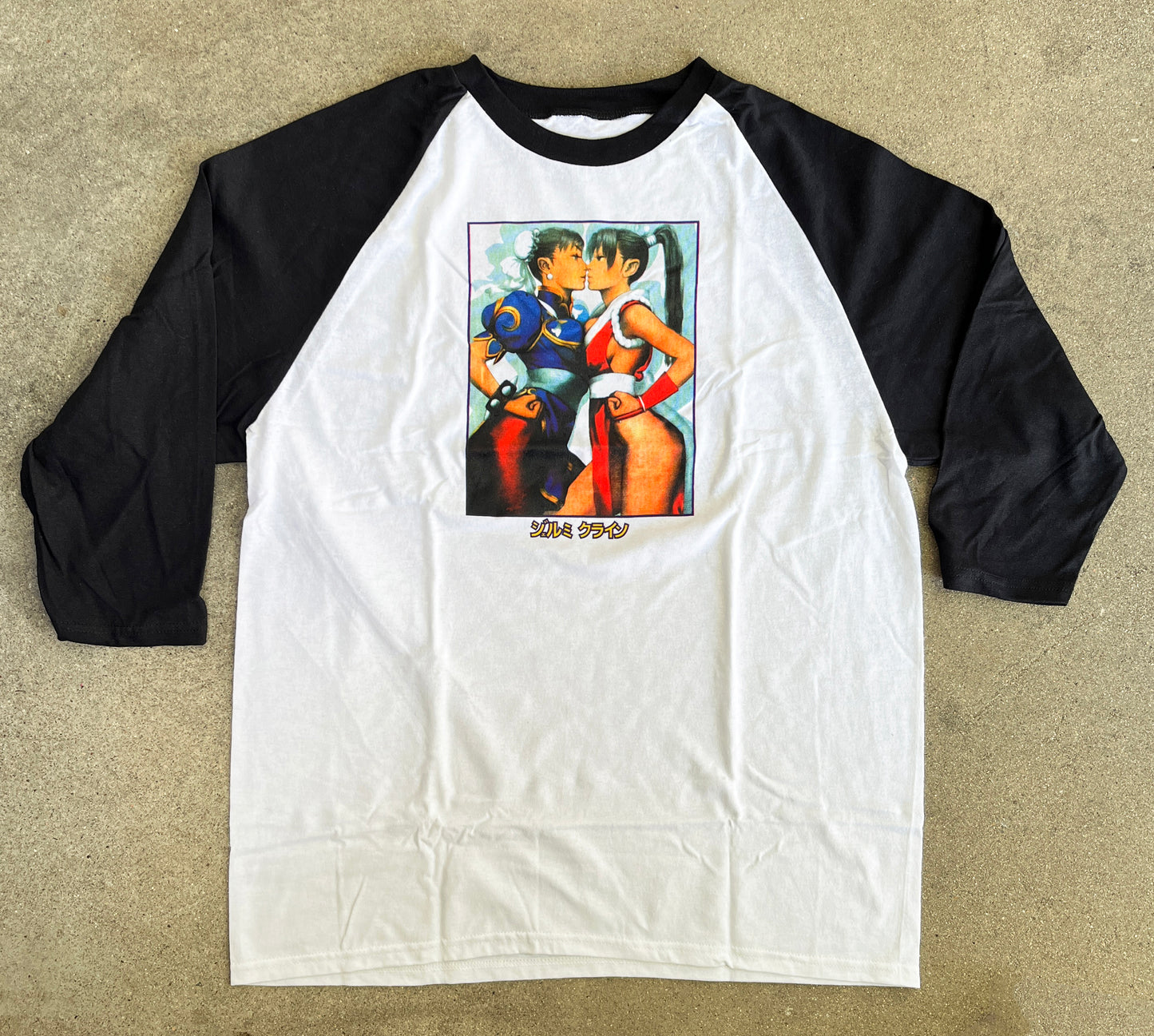 chun vs. mai RAGLAN t-shirt -WHITE/BLACK