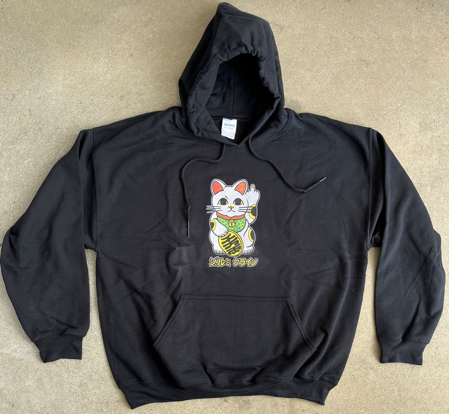 original unlucky cat hooded sweatshirt GLITTER PRINT ONLY 2 MADE