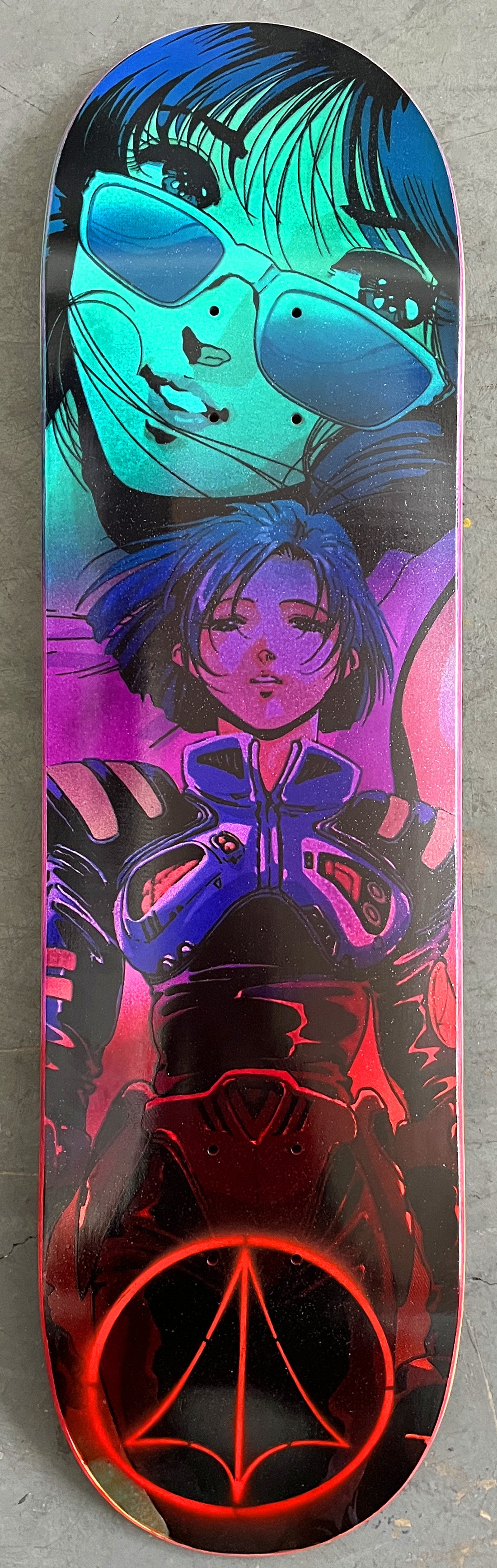 SIGNED macross 8.5 X 32.25 STARDUST AQUA/PURPLE/PINK/RED GRADIENT- 1 of 1