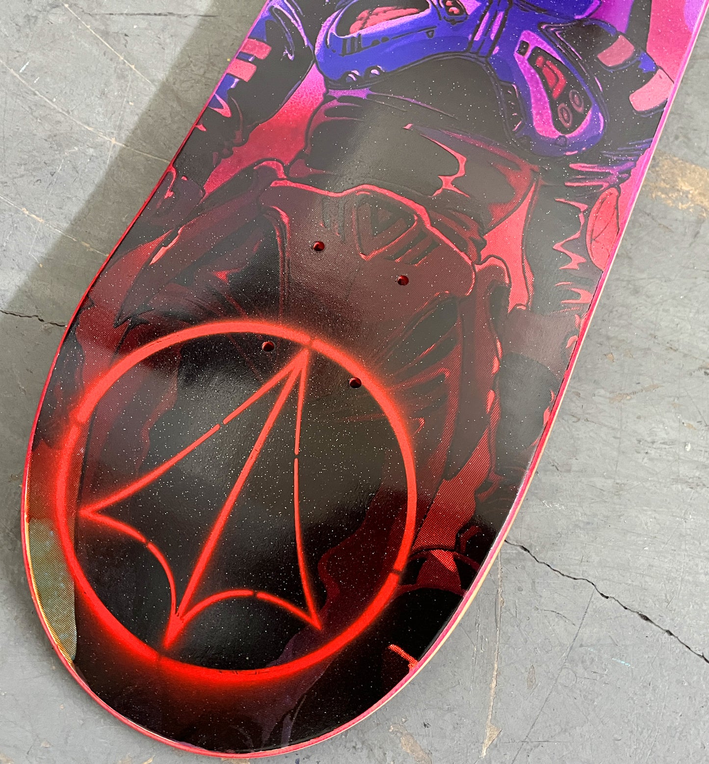 SIGNED macross 8.5 X 32.25 STARDUST AQUA/PURPLE/PINK/RED GRADIENT- 1 of 1