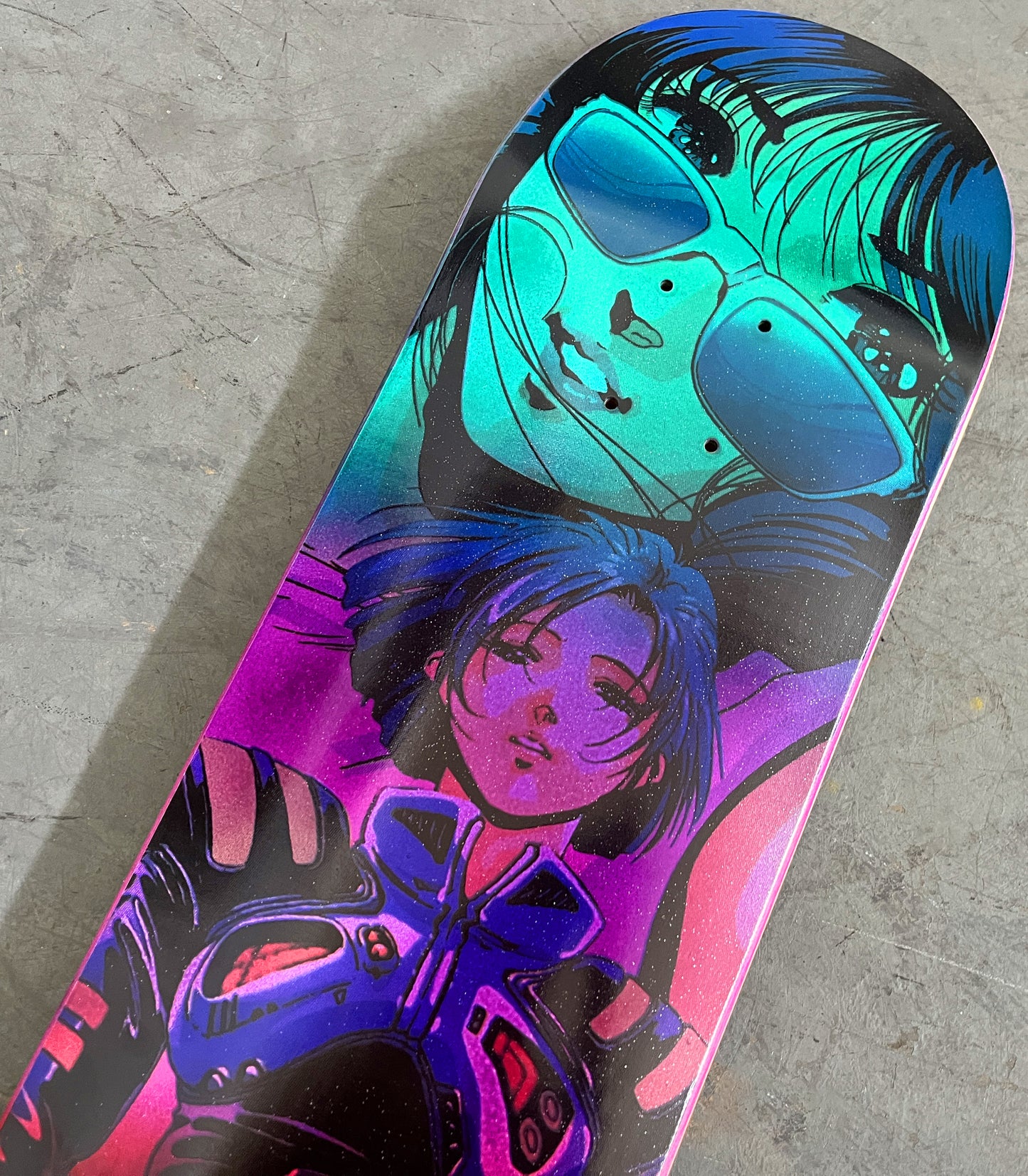 SIGNED macross 8.5 X 32.25 STARDUST AQUA/PURPLE/PINK/RED GRADIENT- 1 of 1