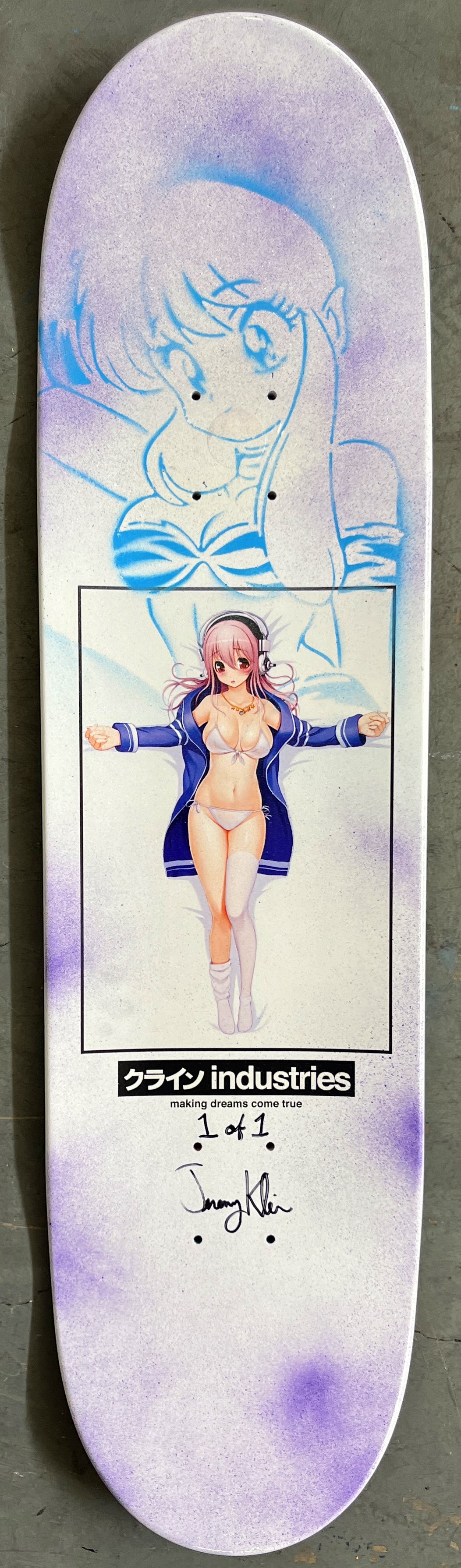 sonico 8.25 X 32.25 PEARL WHITE/BLUE/PURPLE MIXED PROCESS SIGNED 1 of 1