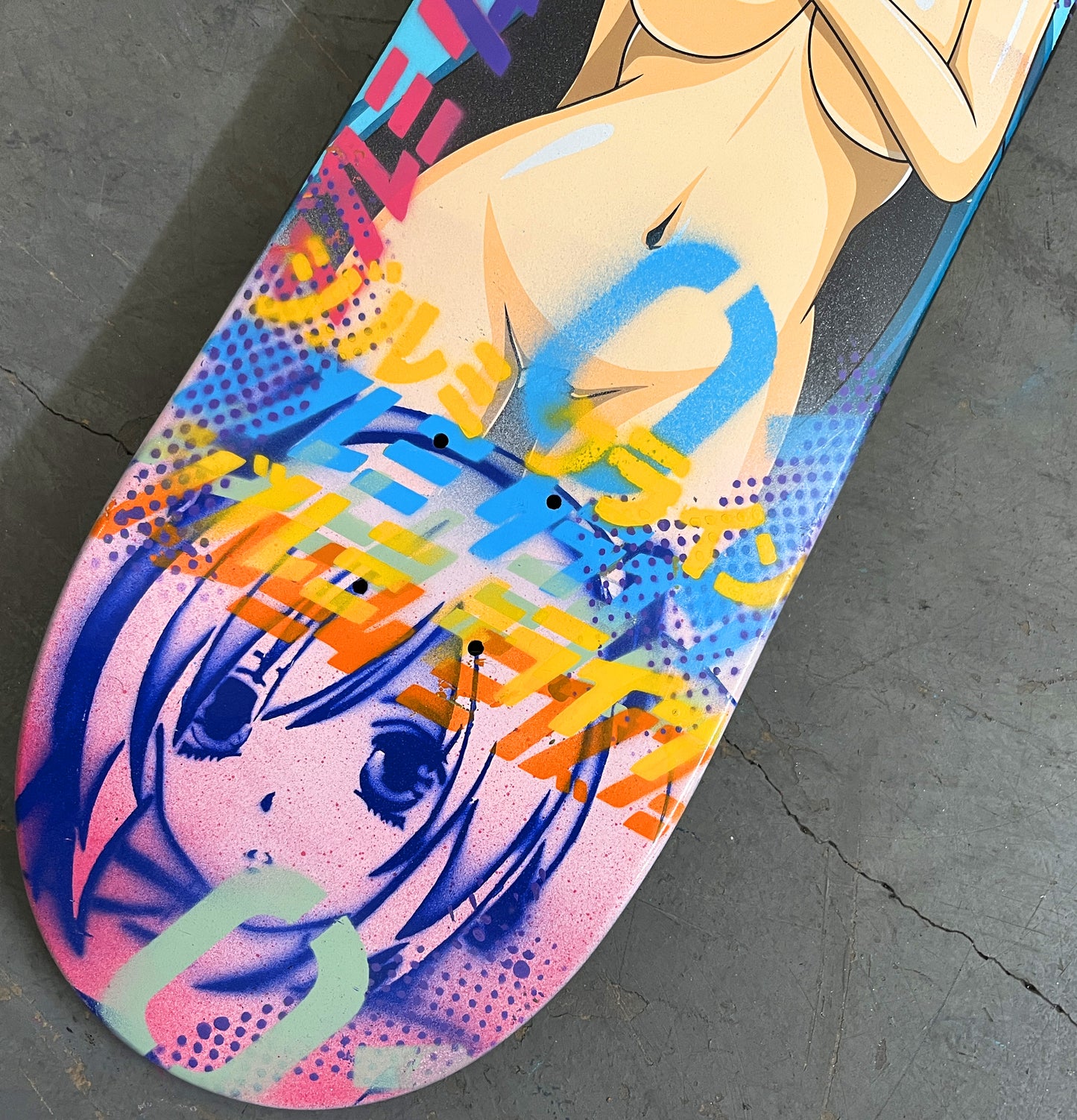 hatsune 8.25 X 32.25 PINK GLITTER MIXED PROCESS SIGNED 1 of 1