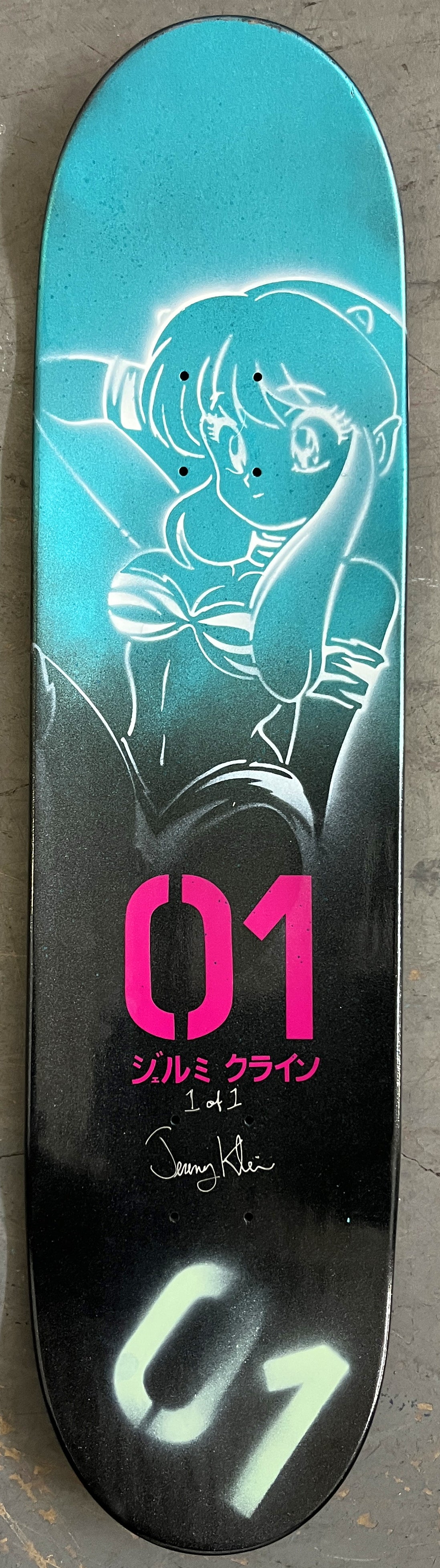 hatsune 8.25 X 32.25 PINK GLITTER MIXED PROCESS SIGNED 1 of 1