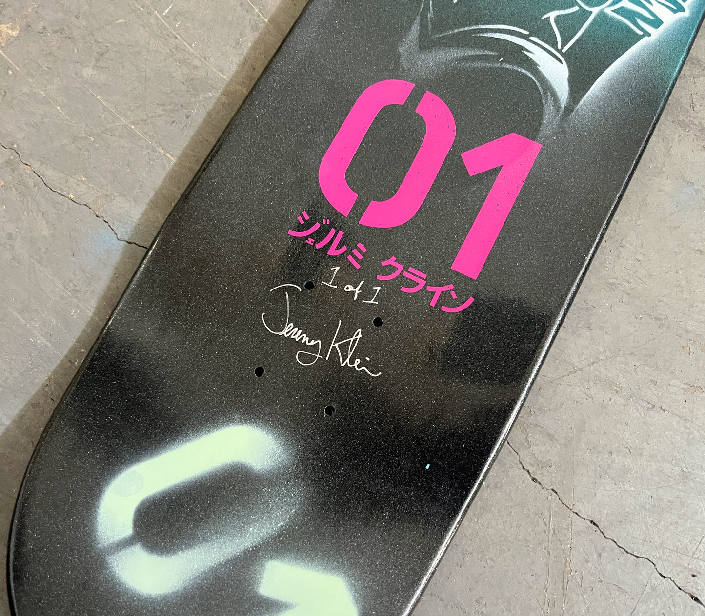 hatsune 8.25 X 32.25 PINK GLITTER MIXED PROCESS SIGNED 1 of 1