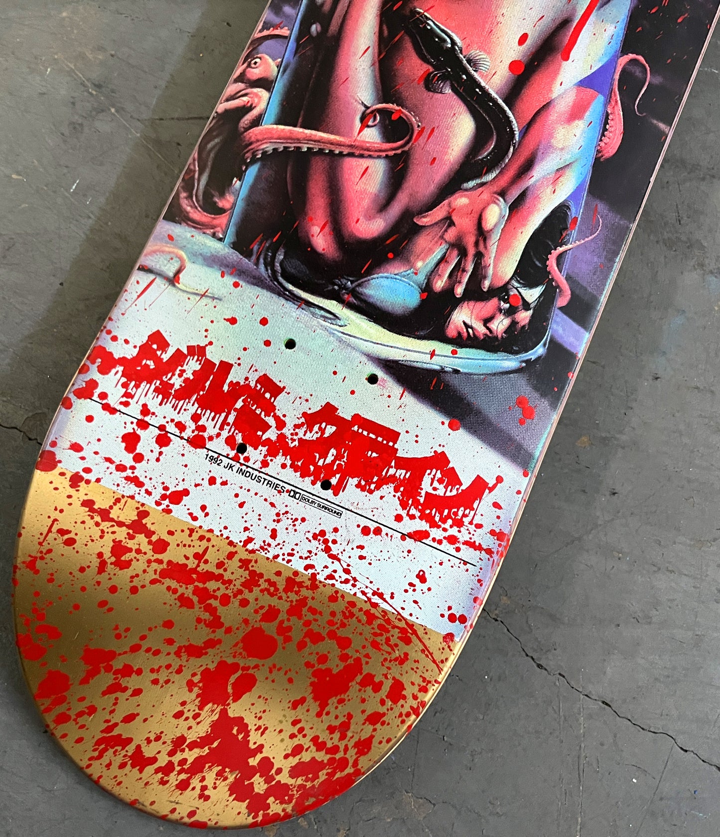 hell in a bottle METALLIC GOLD BLOOD EDITION #2 MIXED PROCESS 8.5 X 32.25 1 OF 1 SIGNED