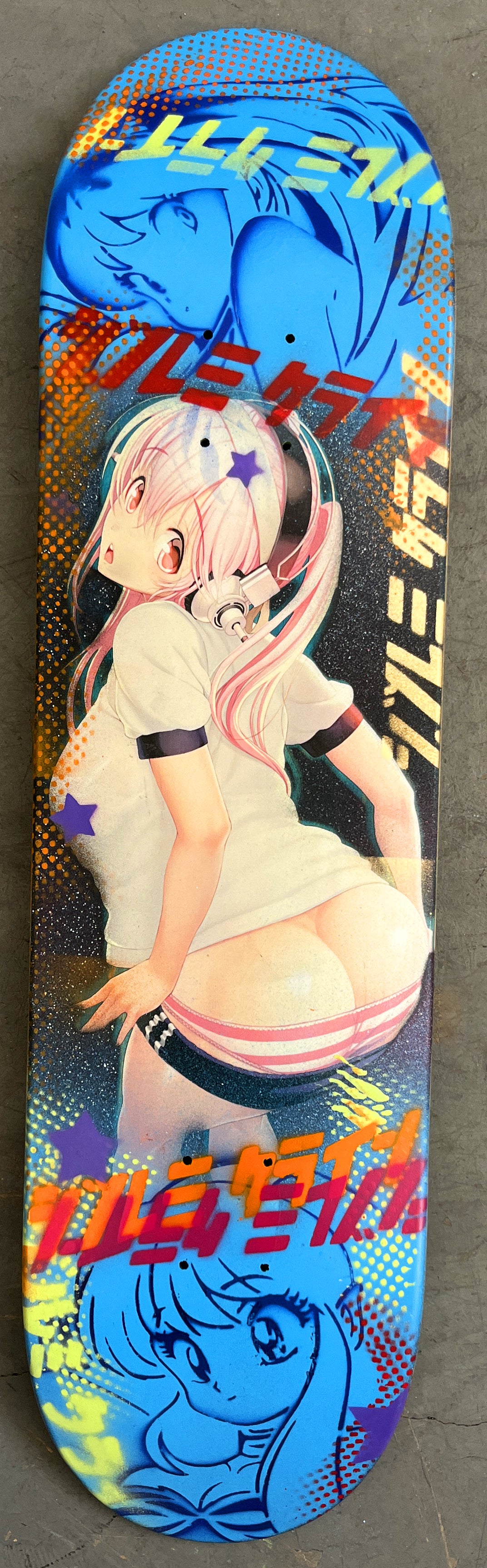 sonico 8.25 X 32.25 GALAXY/BLUE GRADIENT MIXED PROCESS SIGNED 1 of 1