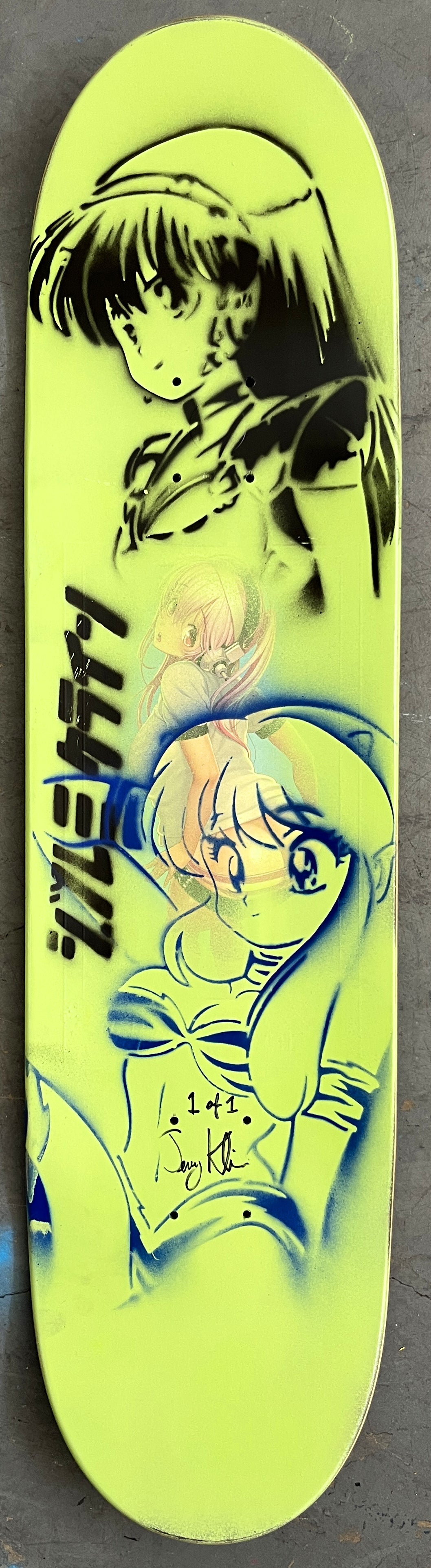 sonico 8.25 X 32.25 GALAXY/BLUE GRADIENT MIXED PROCESS SIGNED 1 of 1