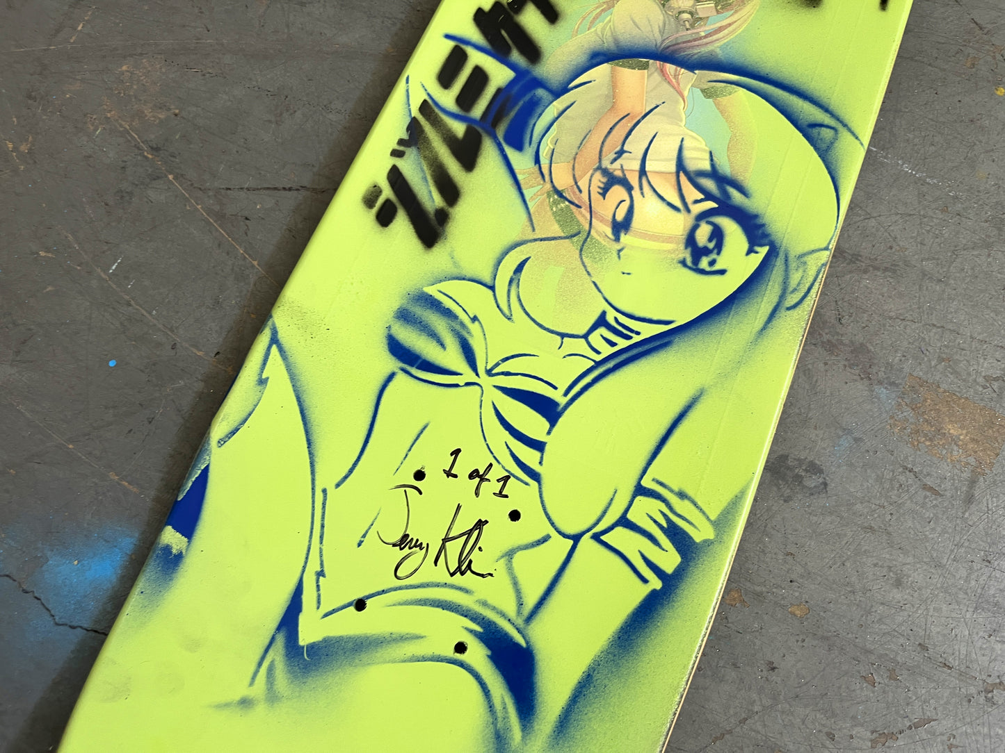 sonico 8.25 X 32.25 GALAXY/BLUE GRADIENT MIXED PROCESS SIGNED 1 of 1
