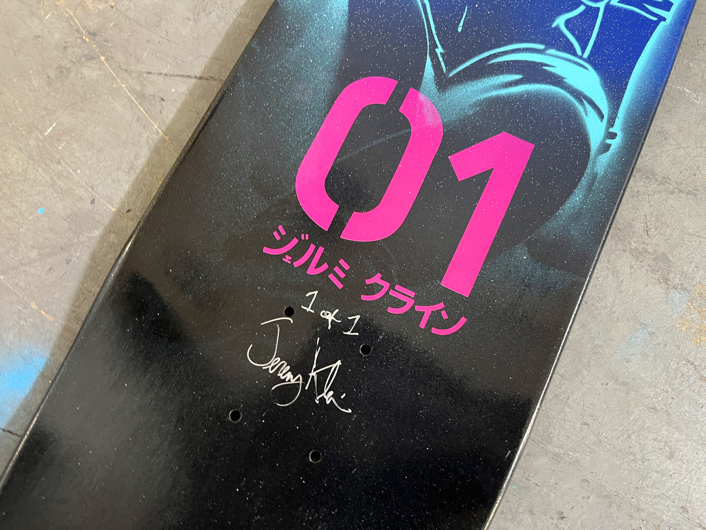 hatsune 8.25 X 32.25 YELLOW/BLUE/BLACK MIXED PROCESS SIGNED 1 of 1