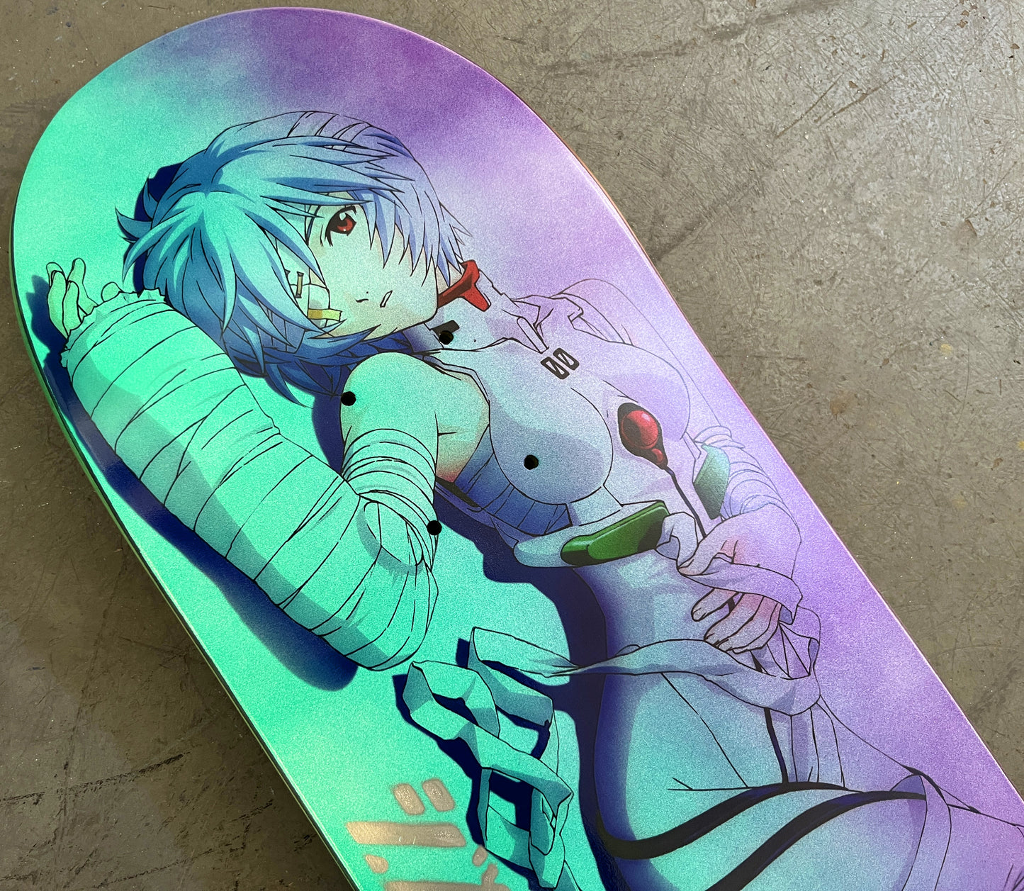 rei 3 8.25 X 32.25 ANODIZED PURPLE/AQUA MIXED PROCESS SIGNED 1 of 1