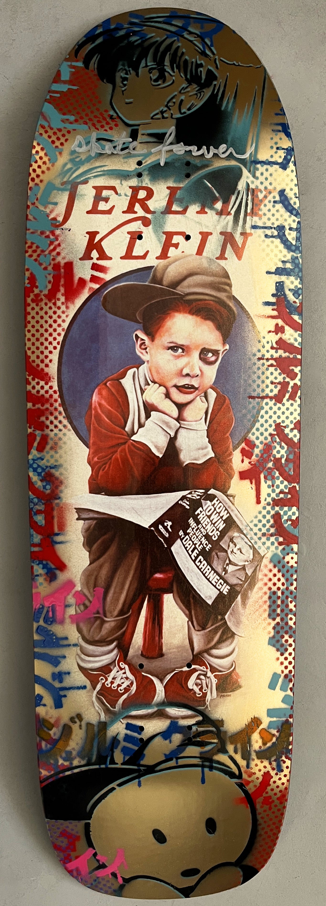 world industries black eye kid SLICK 9.625 MIXED PROCESS METALLIC GOLD SIGNED 1 of 1