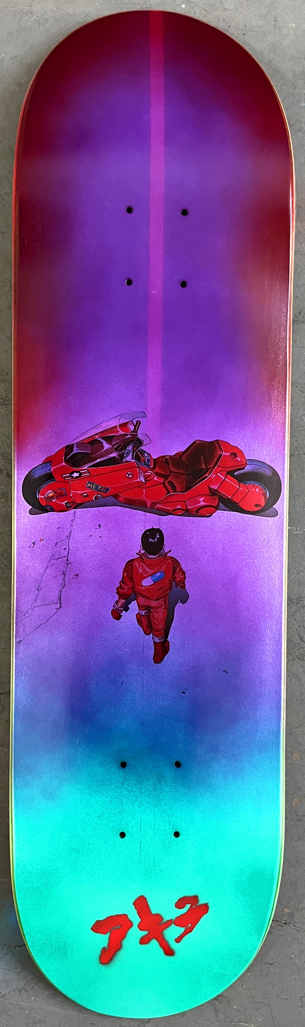 kaneda 8.25 X 32.25 AQUA/PURPLE MIXED PROCESS SIGNED 1 of 1