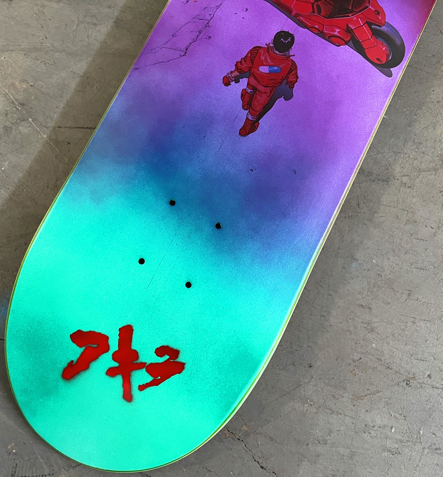 kaneda 8.25 X 32.25 AQUA/PURPLE MIXED PROCESS SIGNED 1 of 1