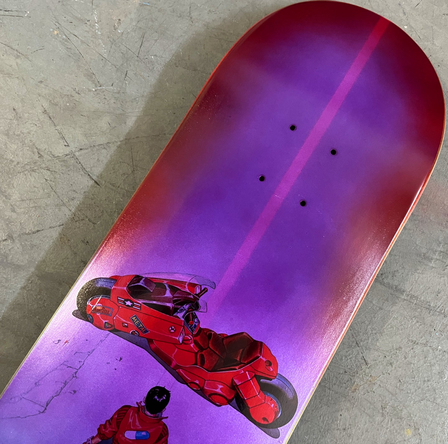 kaneda 8.25 X 32.25 AQUA/PURPLE MIXED PROCESS SIGNED 1 of 1