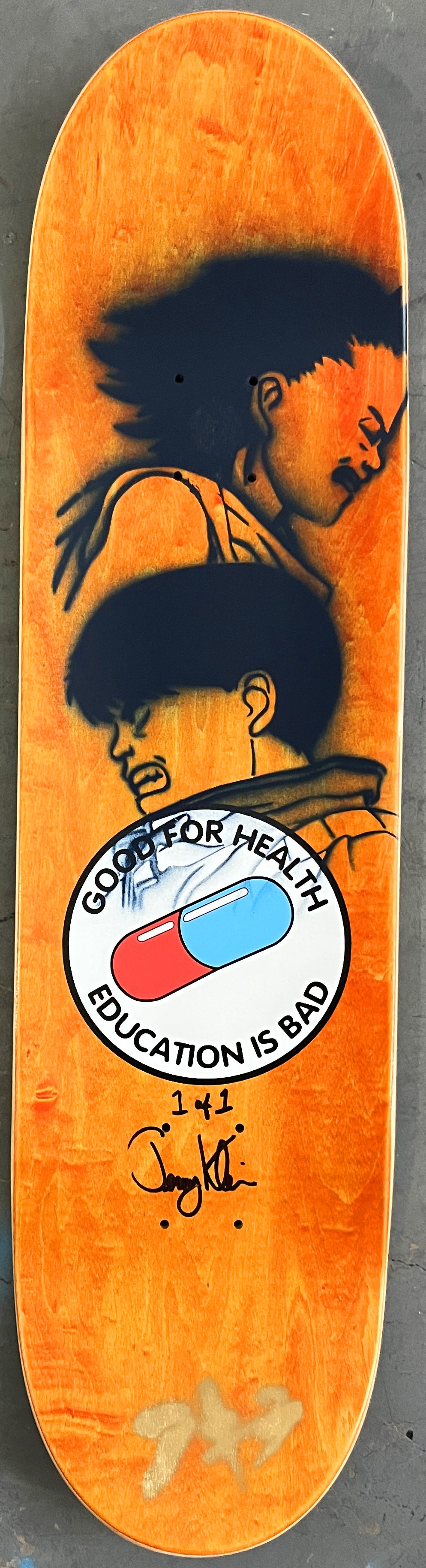 kaneda 8.25 X 32.25 AQUA/PURPLE MIXED PROCESS SIGNED 1 of 1