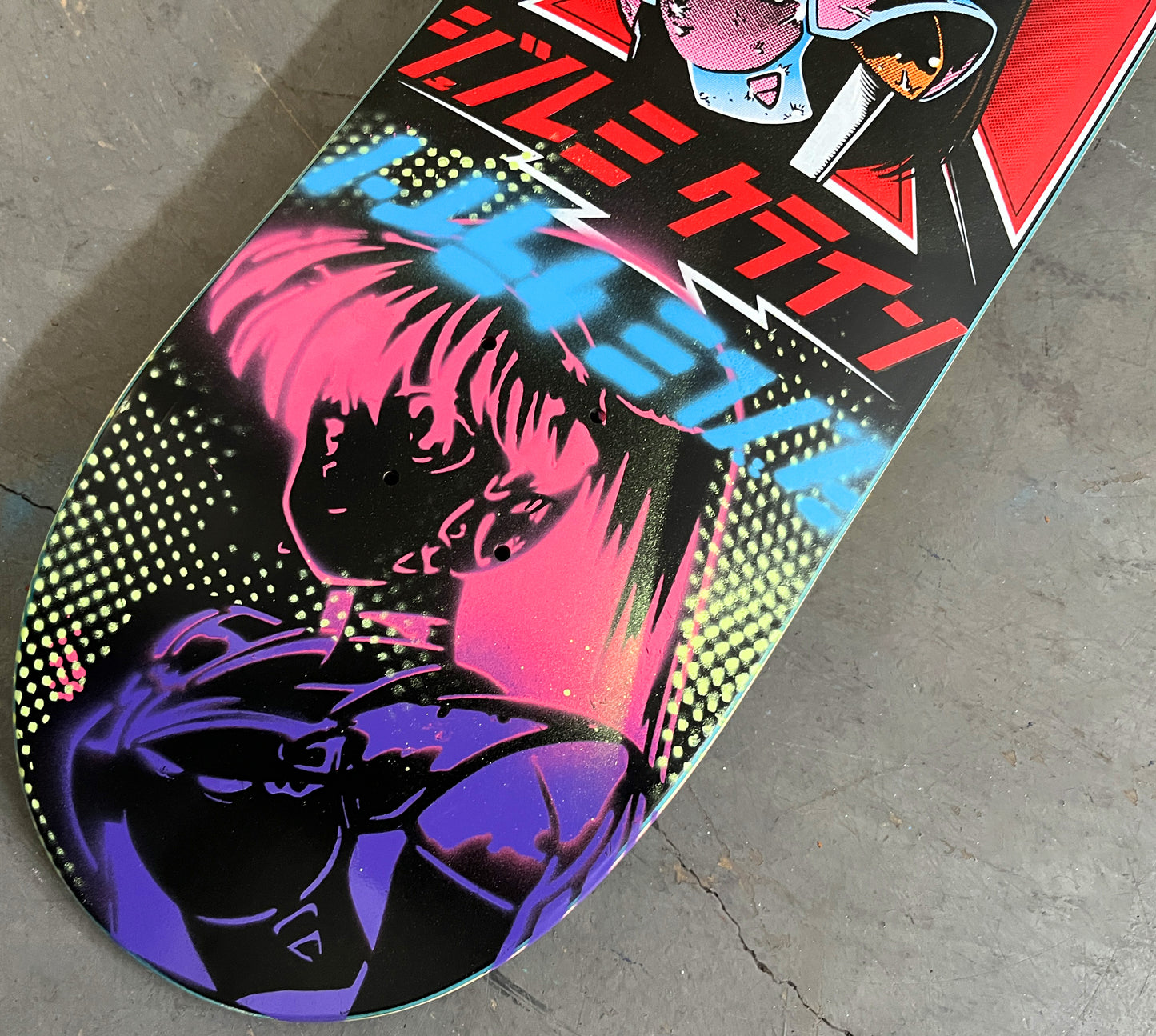 dream hawk BLACK/PINK/BLUE/GREEN HAND PAINTED BACKGROUND 9.5 X 31.75 1 OF 1