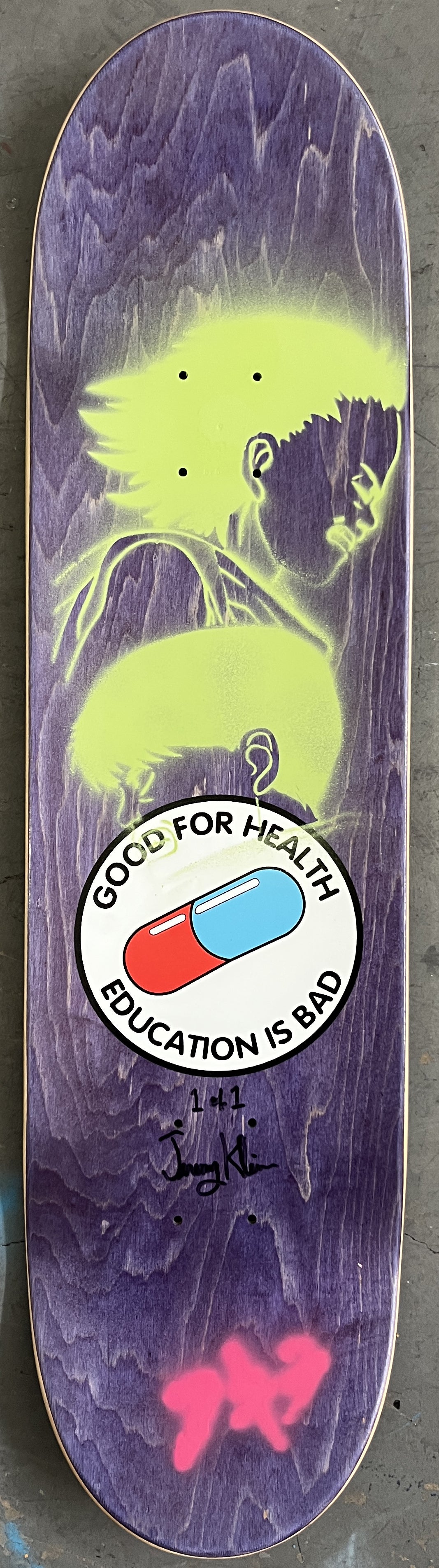 kaneda 8.5 X 32.25 PURPLE/AQUA FADE MIXED PROCESS SIGNED 1 of 1