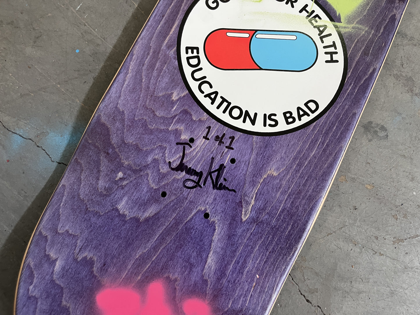 kaneda 8.5 X 32.25 PURPLE/AQUA FADE MIXED PROCESS SIGNED 1 of 1
