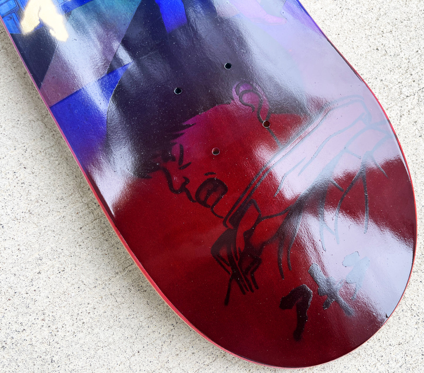 tetsuo 8.5 X 32.25 ANODIZED RED/BLUE MIXED PROCESS SIGNED 1 of 1