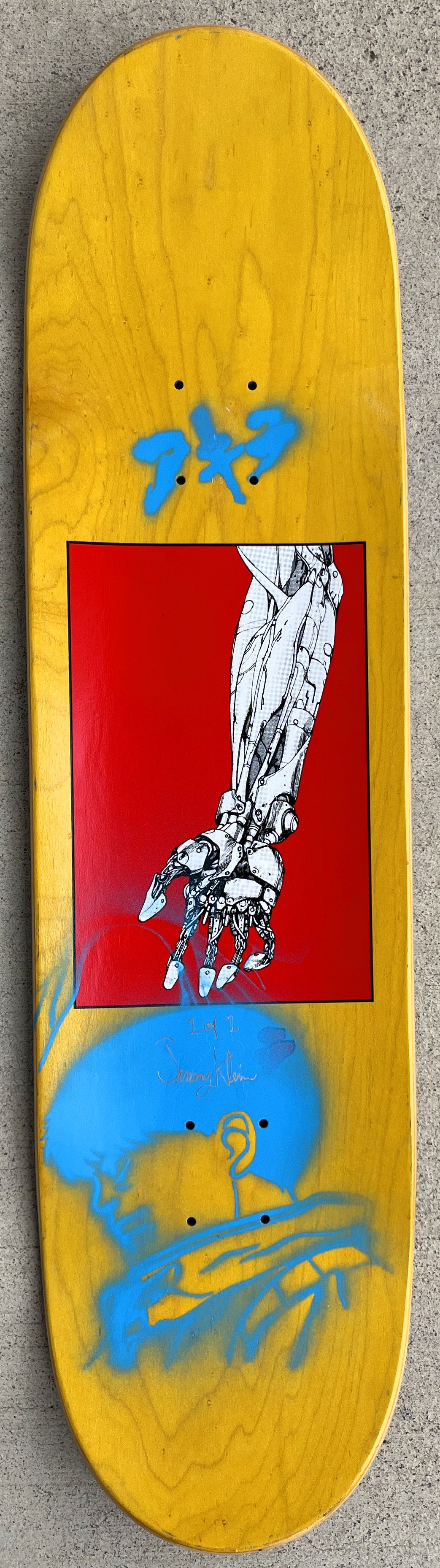 tetsuo 8.5 X 32.25 ANODIZED RED/BLUE MIXED PROCESS SIGNED 1 of 1