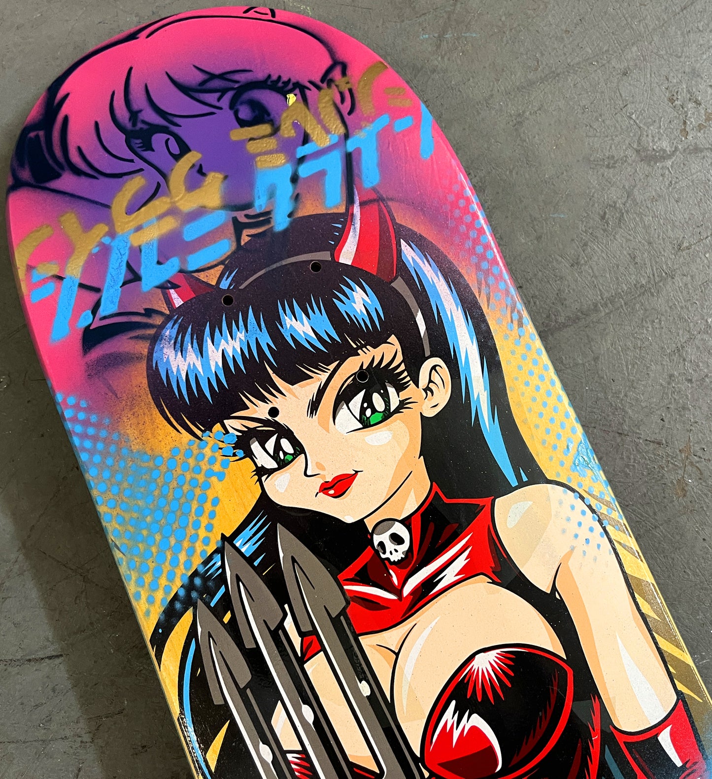 devil girl 8.25 X 32.25 PURPLE/PINK MIXED PROCESS SIGNED 1 of 1