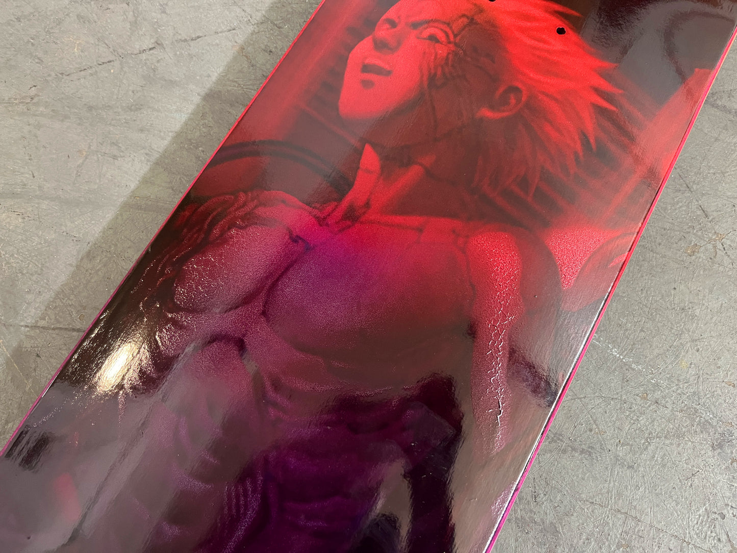 tetsuo 2 8.25 X 32.25 ANODIZED PURPLE/RED CRACKLE MIXED PROCESS SIGNED 1 of 1