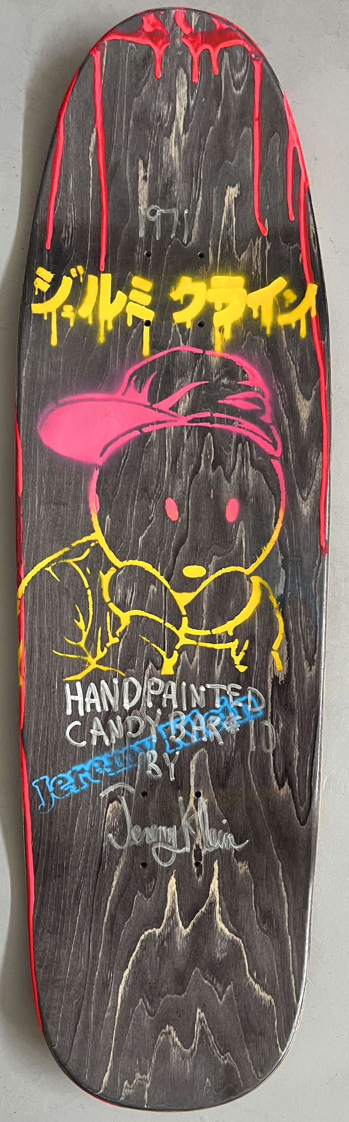 hand painted candy bar 9.5 X 32.25 SIGNED AND NUMBERED #10 - 1 OF 1