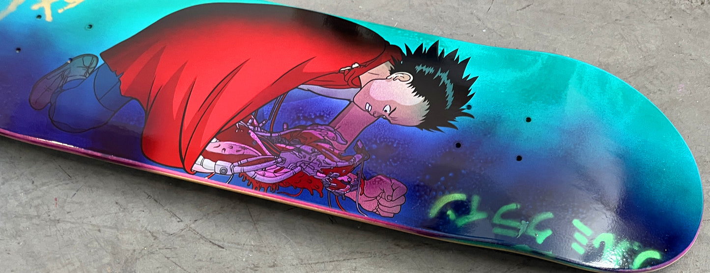 tetsuo ANODIZED AQUA/BLUE 8.5 X 32.25 MIXED PROCESS 1 OF 1 SIGNED