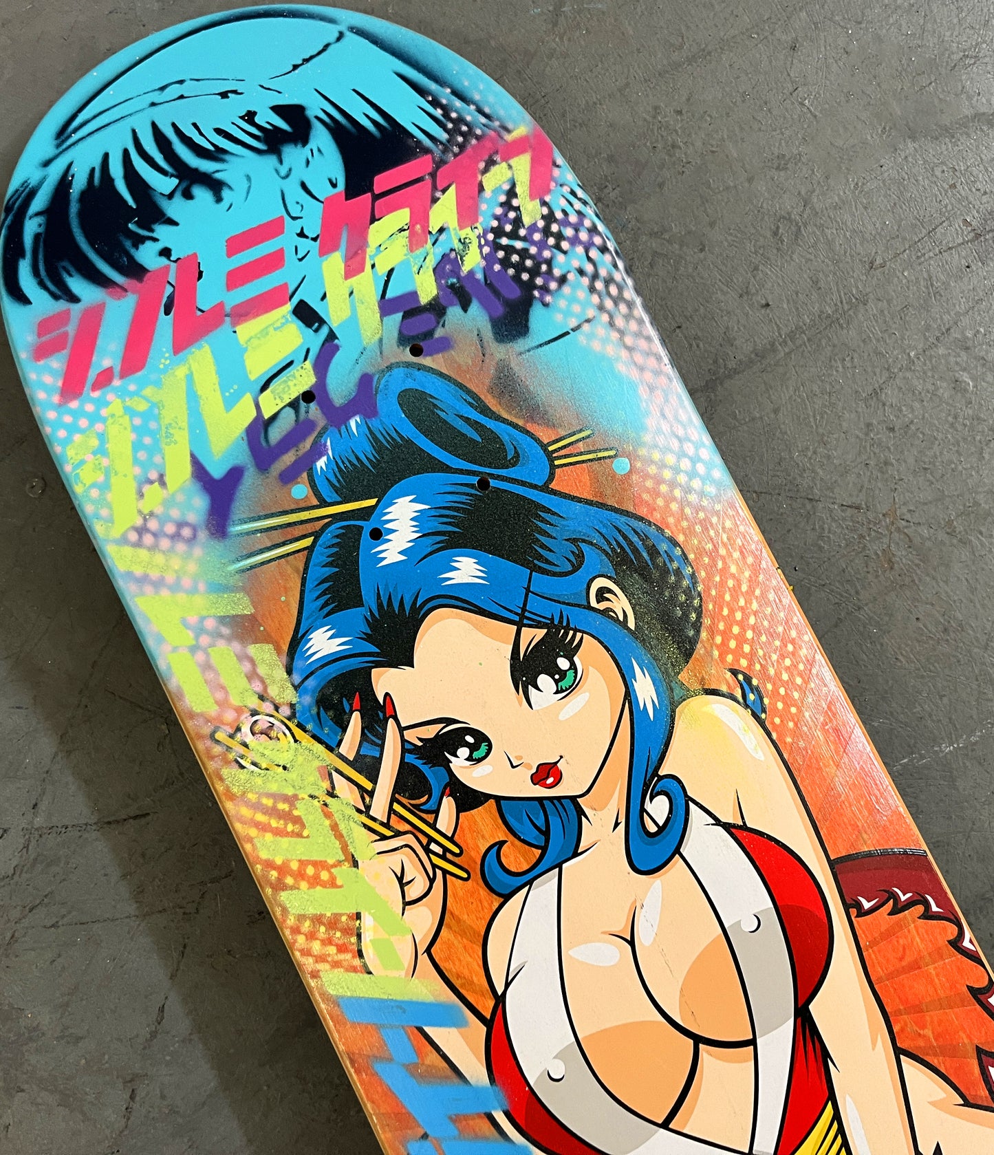 geisha 8.25 X 32.25 BLUE MIXED PROCESS SIGNED 1 of 1